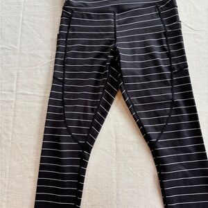 ZYIA Black and White Striped Kids Leggings